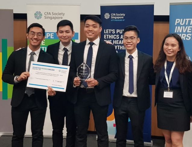 Five SMU undergraduates will represent Singapore at Asia-Pacific CFA Institute Research Challenge this month