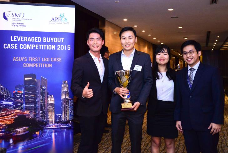 SMU teams secure 1st and 3rd positions at APEI Leveraged Buyout Case Competition 2015